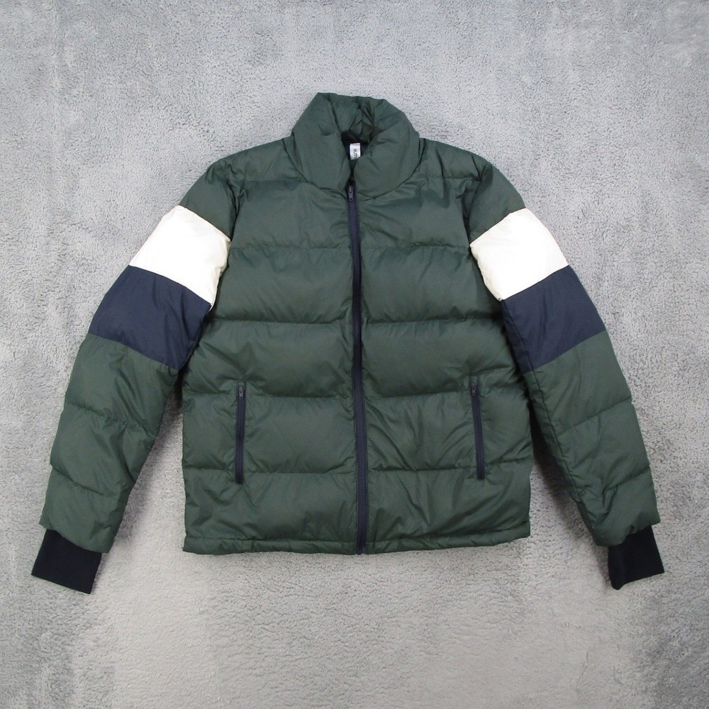 Splits59 Puffer Jacket Womens Medium Green Colorblock Down Fill Full Zip S59